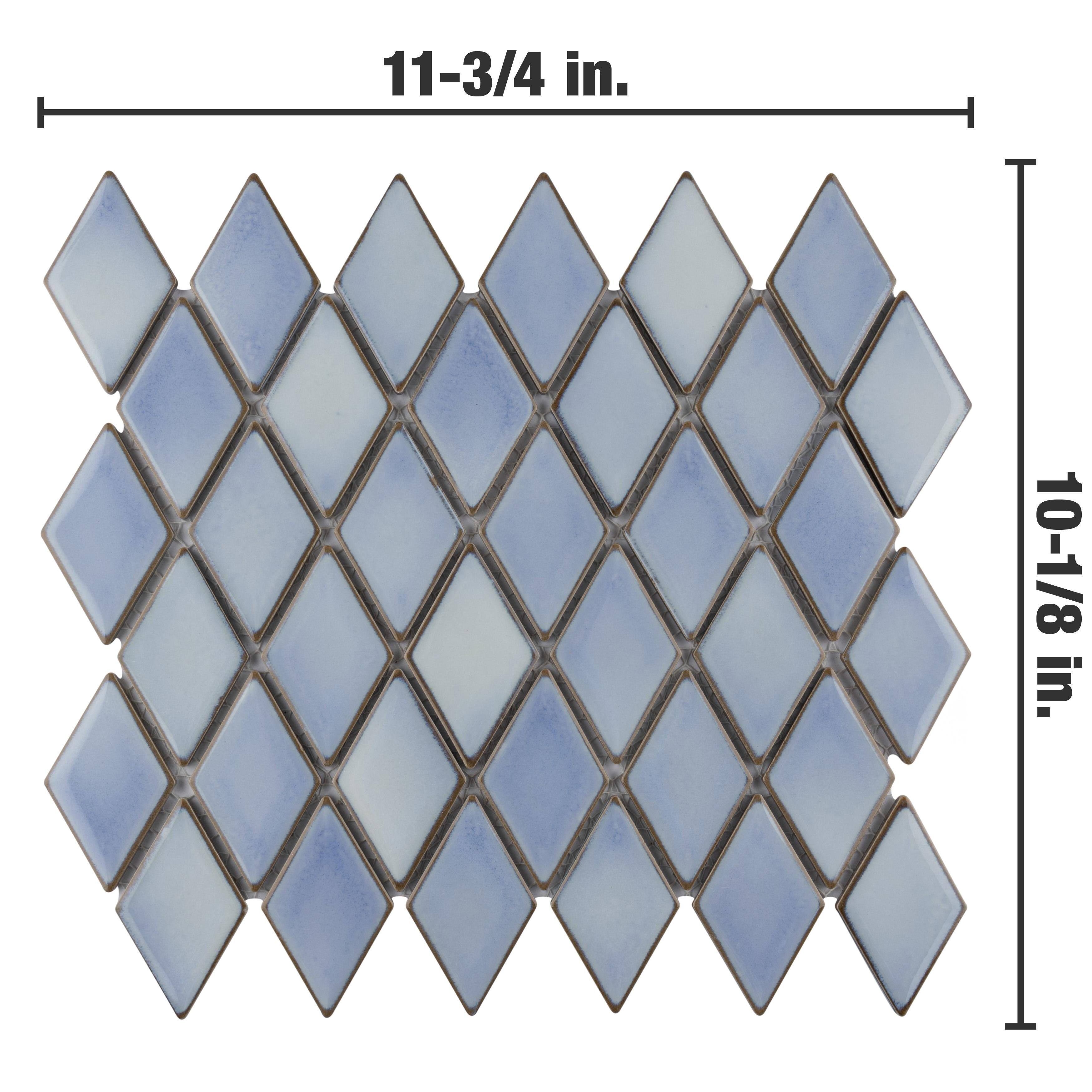 Merola Tile Hudson Kite Frost Blue 101/8" x 113/4" Porcelain Floor
